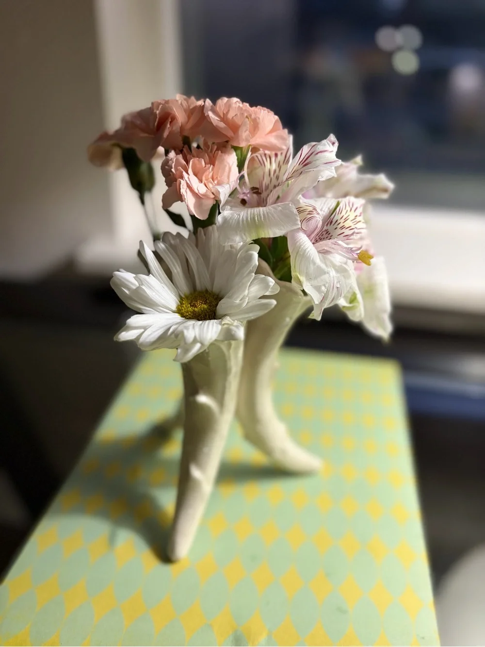 Vintage Japanese Bone China Tripod Vase in Cream 6.5” Elegant and Lovely